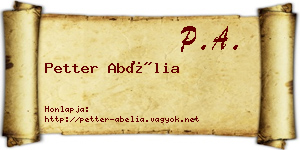 Petter Abélia névjegykártya